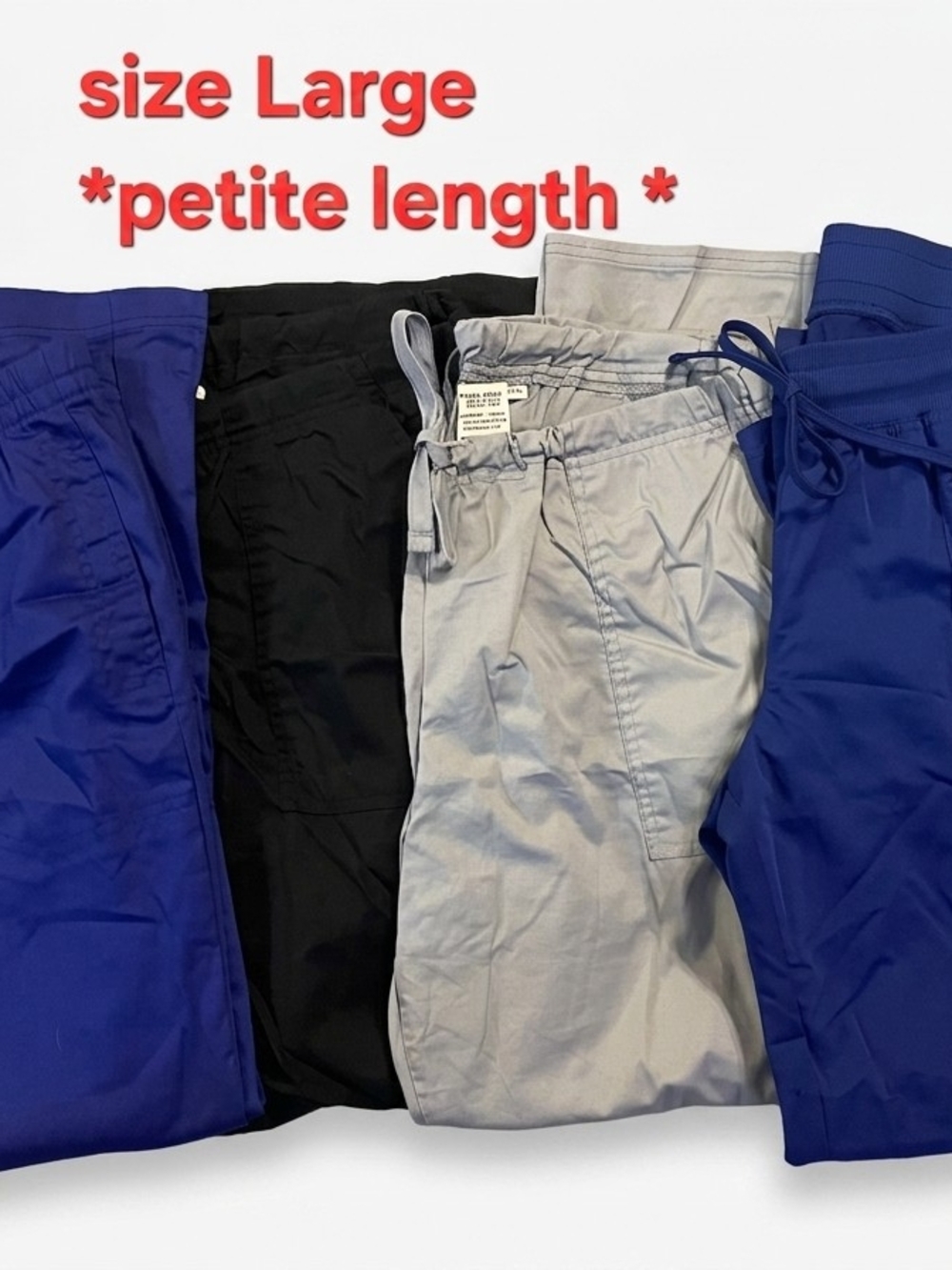 Mixed Scrub Pants Bundle in Royal Blue, Black & Light Gray